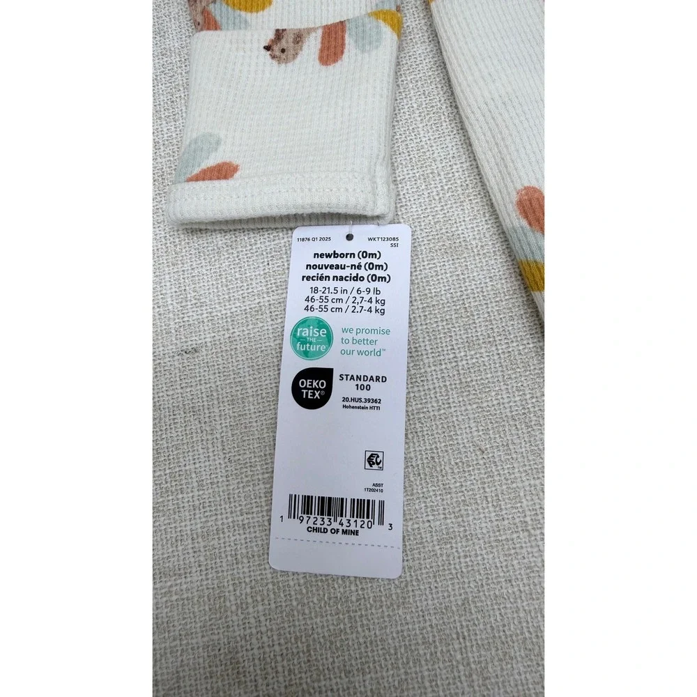 Carter's Child‎ of Mine Newborn Turkey Print Waffle Knit Sleep and Play NWT